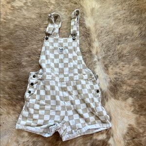 Checkered Overalls Shorts S